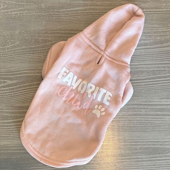 Unbranded Other - Pink Dog Hoodie with 'Favorite Child' Print